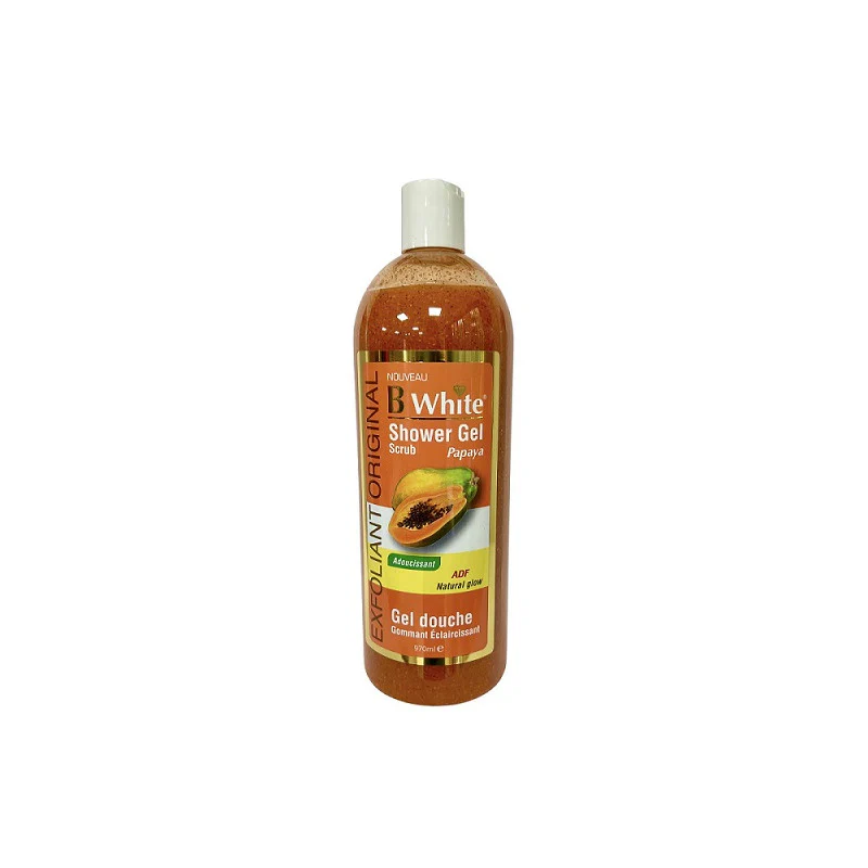 B WHITE SHOWER GEL SCRUB PAPAYA 500ML