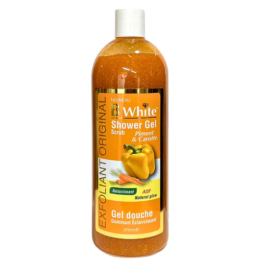 B WHITE SHOWER GEL SCRUB PIMENT ET CAROTTE 500ML