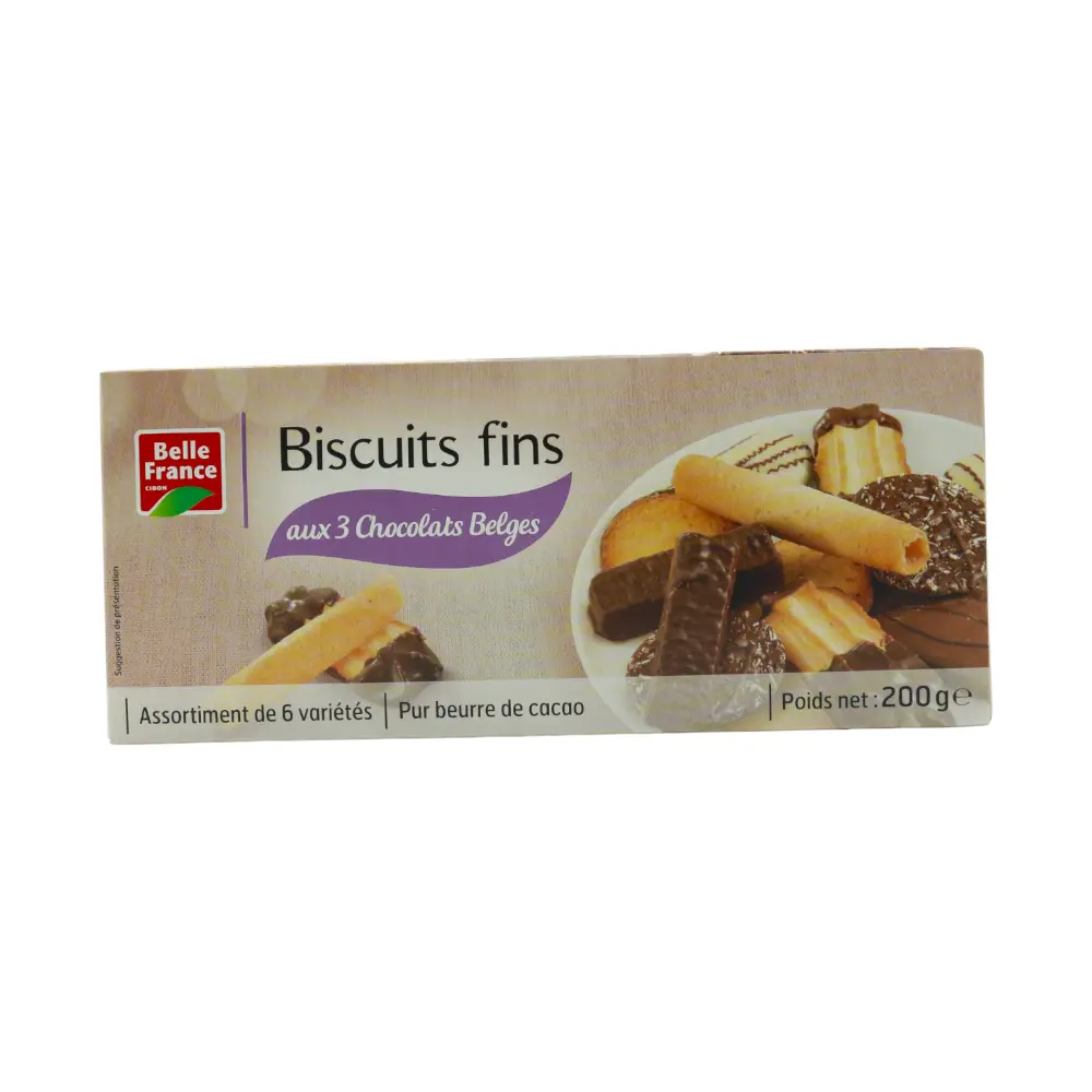 BISCUITS FINS AUX 3 CHOCOLATS BELGES 200G