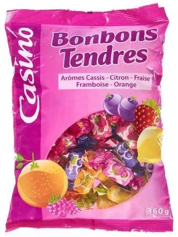 BONBONS GOUTS CITRON ORANGE FRAISE CASSIS ET POIRE 150G