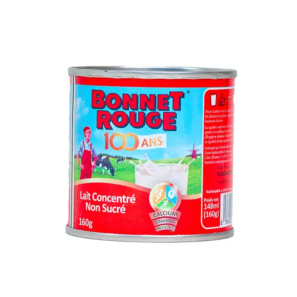 BONNET ROUGE LAIT CONCENTRE NON SUCRE 160G