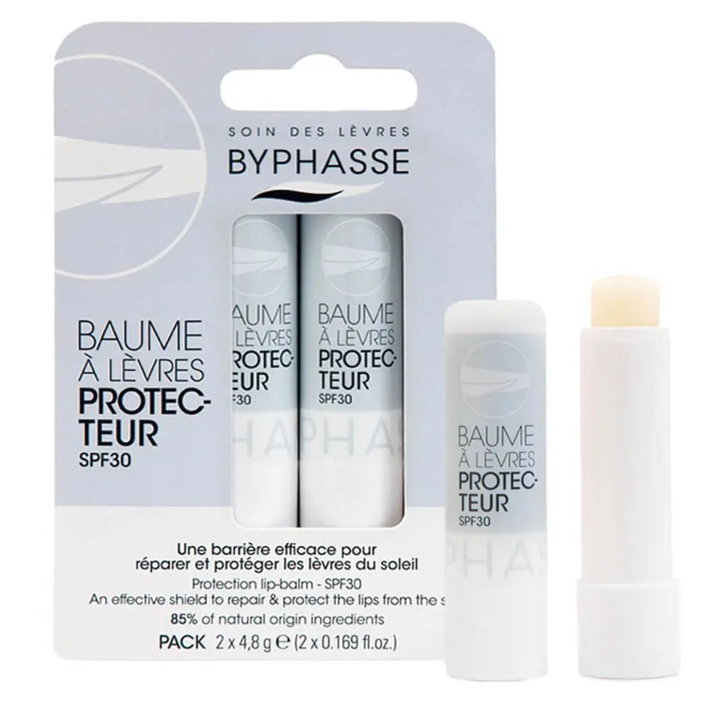 BYPHASE BAUME A LEVRES HYDRATE,REPARE ET PROTEGE LES LEVRES DU SOLEIL SPF30 2X48G