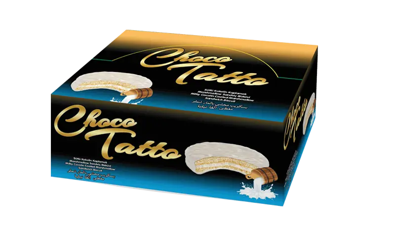 CHOCO TATTO COCOA COATED SANDWICH BISCUIT WITH MARSHMALLOW PAQUET