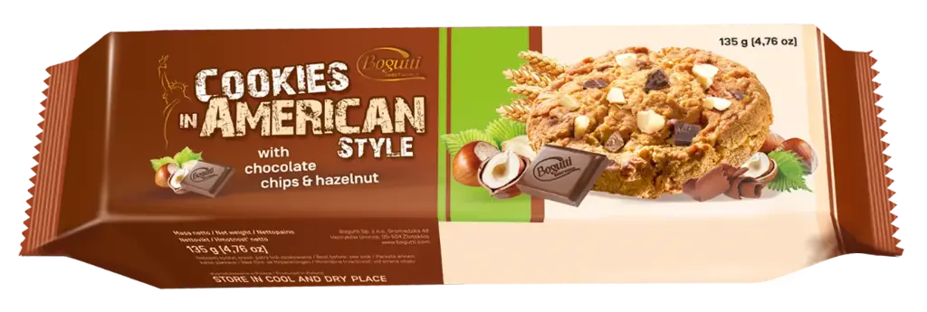 COOKIES AMERICAN STYLE WITH CHOCOLATE CHIPS AND HAZELNUTS 135G