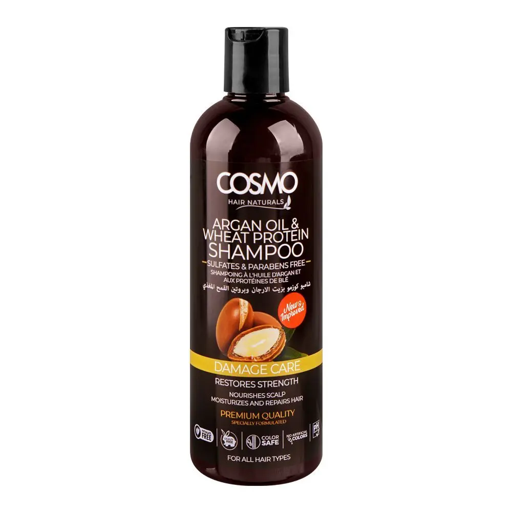COSMO HAIR NATURALS ARGAN OIL ET WHEAT PROTEIN SHAMPOO DAMAGE CARE FOR ALL HAIR TYPES 250ML