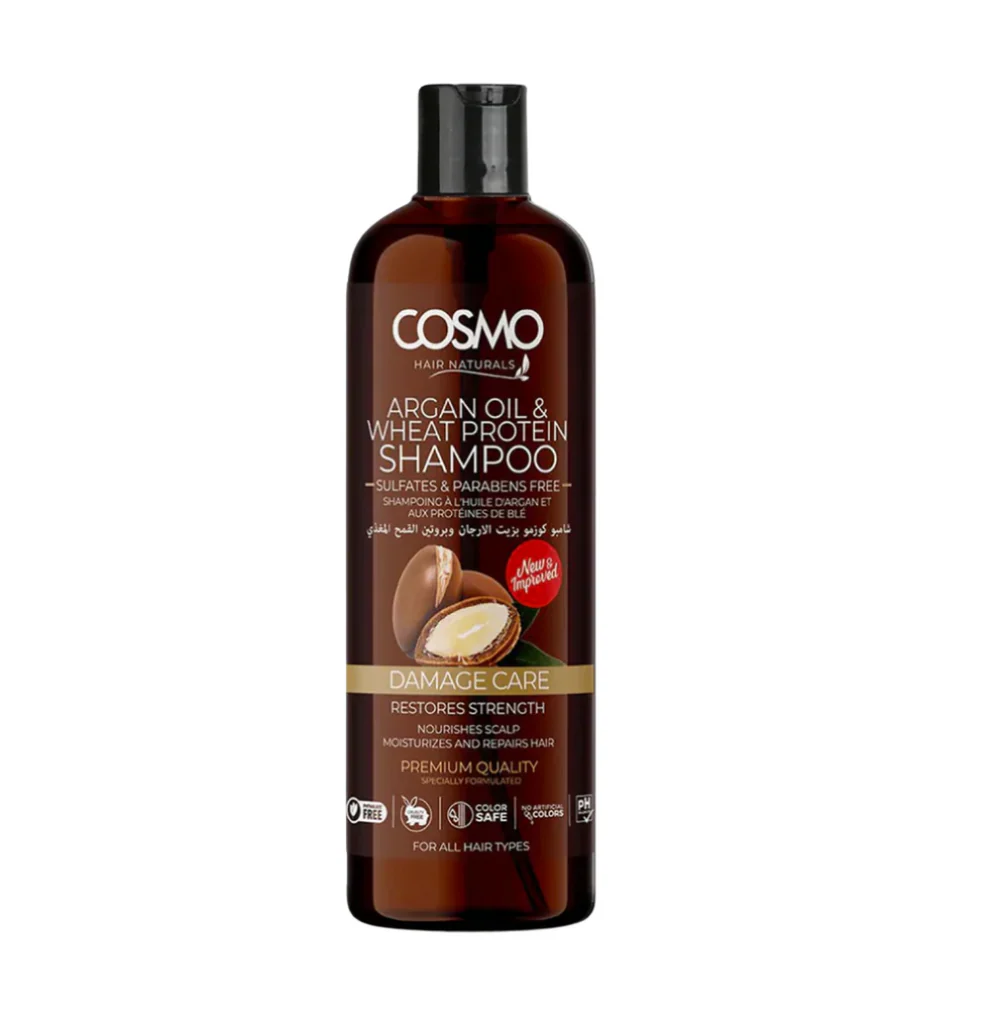 COSMO HAIR NATURELS ARGAN OIL & WHEAT PROTEIN SHAMPOO DAMAGE CARE 480ML