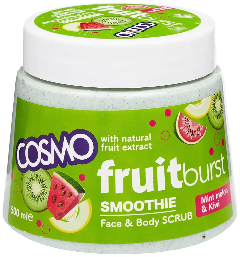 COSMO FRUITBURST SMOOTHIE MINT MELON FACE AND BODY SCRUB 500ML