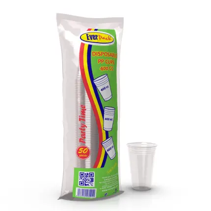 FINE CUP 50 PIECES DISPOSABLE PP CUPS 370 CC