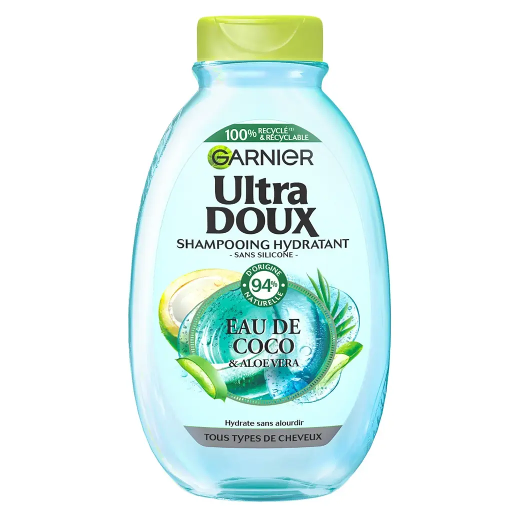 GARNIER ULTRA DOUX SHAMPOOING HYDRATANT EAU DE COCO ET ALOE VERA 250ML