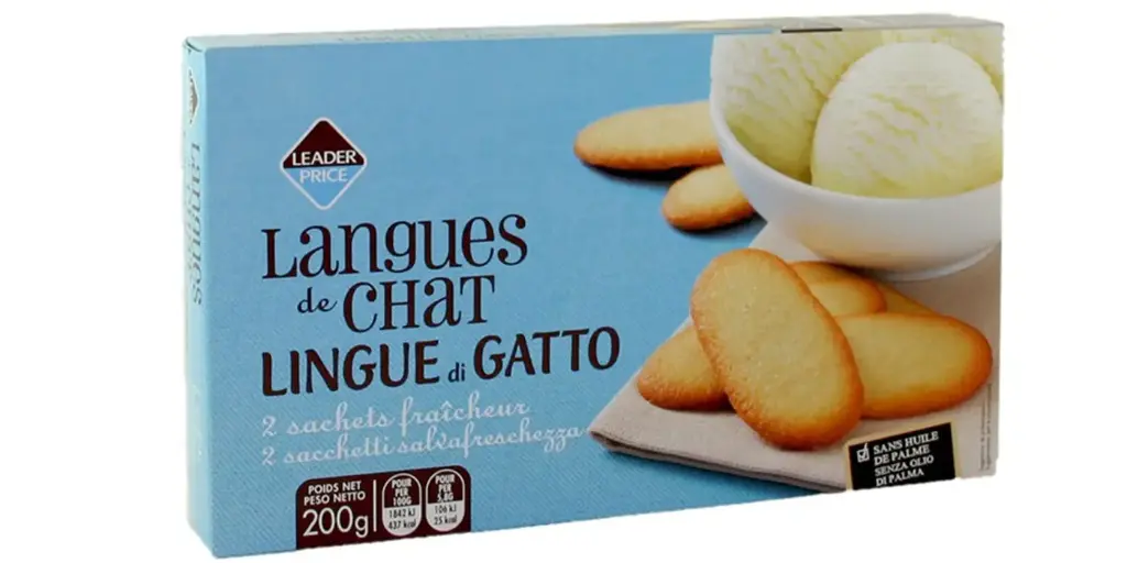 LEADER PRICE LANGUES DE CHAT 200G