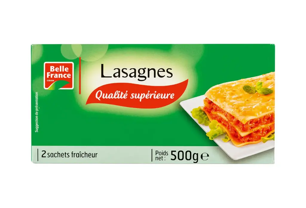 BELLE FRANCE LASAGNES QUALITE SUPERIEURE 500G