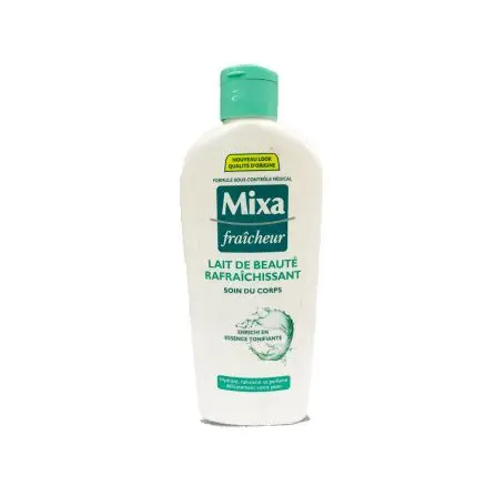 MIXA FRAICHEUR LAIT DE BEAUTE RAFRAICHISSANT SOIN DU CORPS BODY LOTION ENRICHI EN ESSENCE TONIFIANTE 375ML