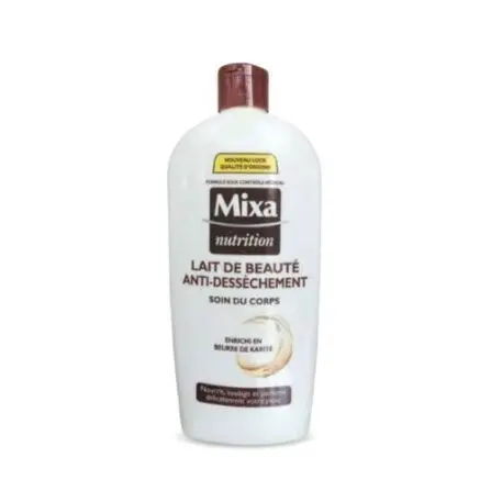 MIXA NUTRITION LAIT DE BEAUTE ANTI-DESSECHEMENT SOIN DU CORPS BODY LOTION ENRICHI EN BEURRE DE KARITE 375ML