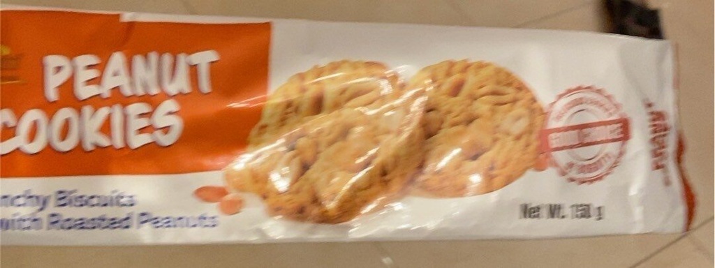 PEANUT COOKIES CRUNCHY BISCUITS WITH ROASTED PEANUTS 150G