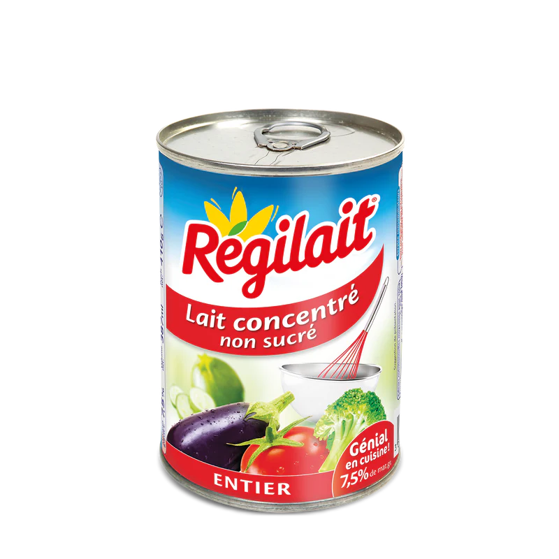 REGILAIT LAIT CONCENTRE NON SUCRE ENTIER 410G