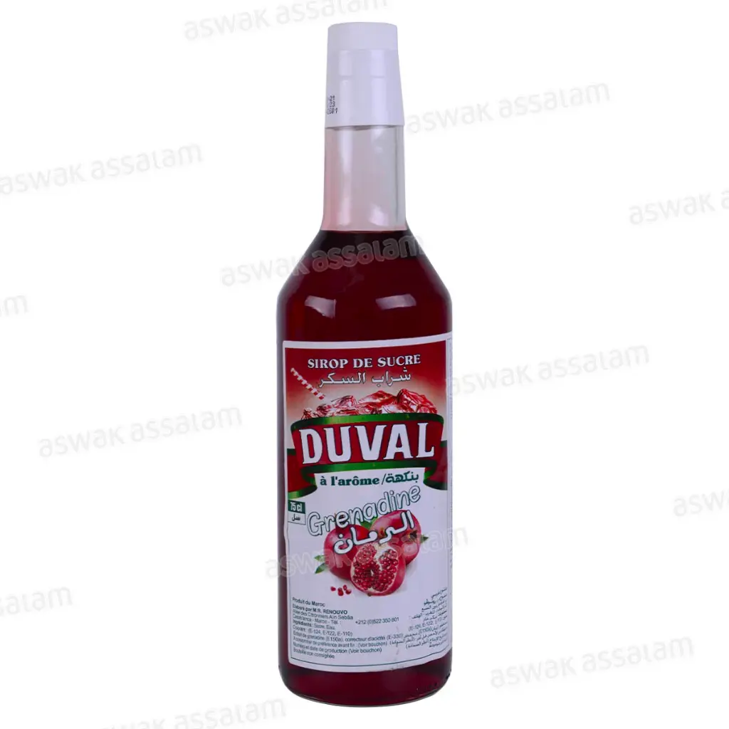 SIROP DE SUCRE DUVAL A L'AROME GRENADINE 75CL