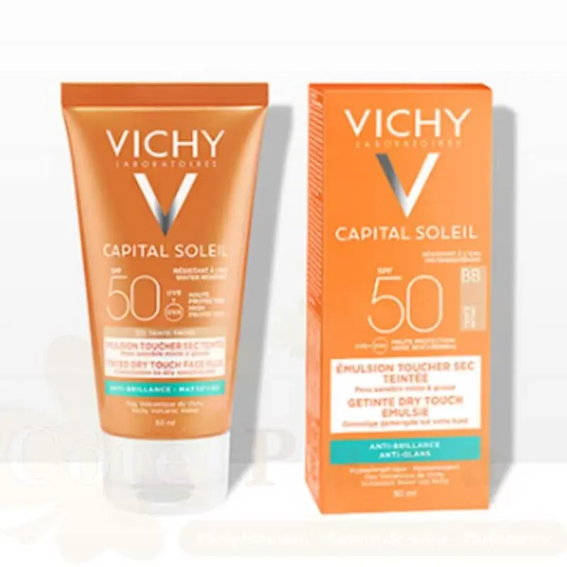 VICHY CAPITAL SOLEIL SPF50 EMULSION PROTECTRICE VISAGE TOUCHER SEC TEINTEE 50ML