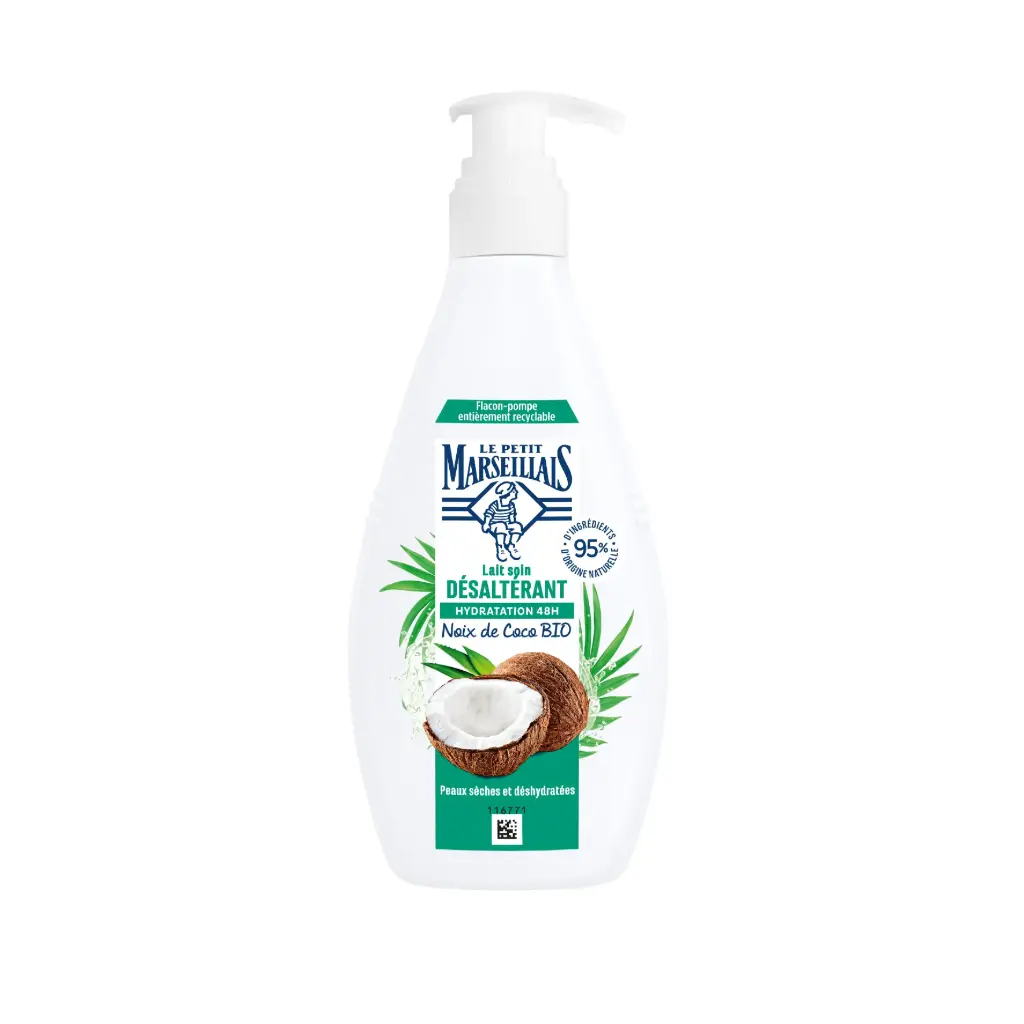 LE PETIT MARSEILLAIS LAIT SOIN DESALTERANT HYDRATATION 48H NOIX DE COCO BIO 400ML