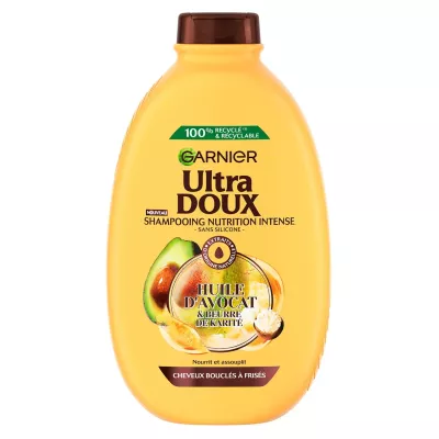 GARNIER ULTRA DOUX SHAMPOOING PURE HUILE D'AVOCAT ET BEURRE DE KARITE 600ML