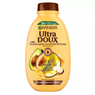 GARNIER ULTRA DOUX SHAMPOOING PURE HUILE AVOCAT ET BEURRE DE KARITE 300ML