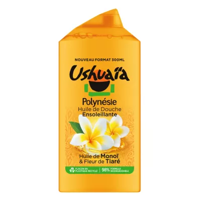 USHUAIA POLYNESIE HUILE DE DOUCHE ENSOLEILLANTE HUILE DE MONOI ET FLEUR DE TIARE 300ML
