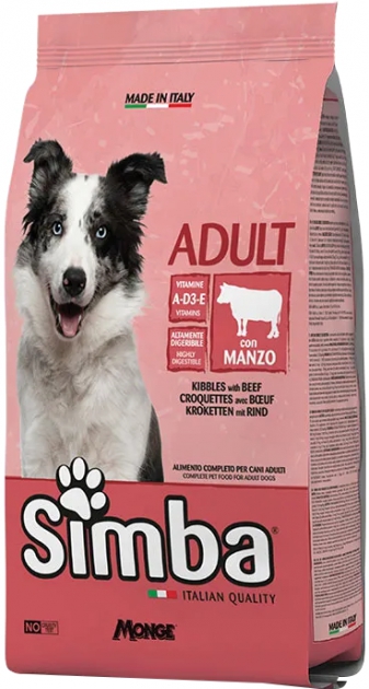 CROQUETTE DE CHIEN ADULT SIMBA CROQUETTE DE BEOUF 20KG