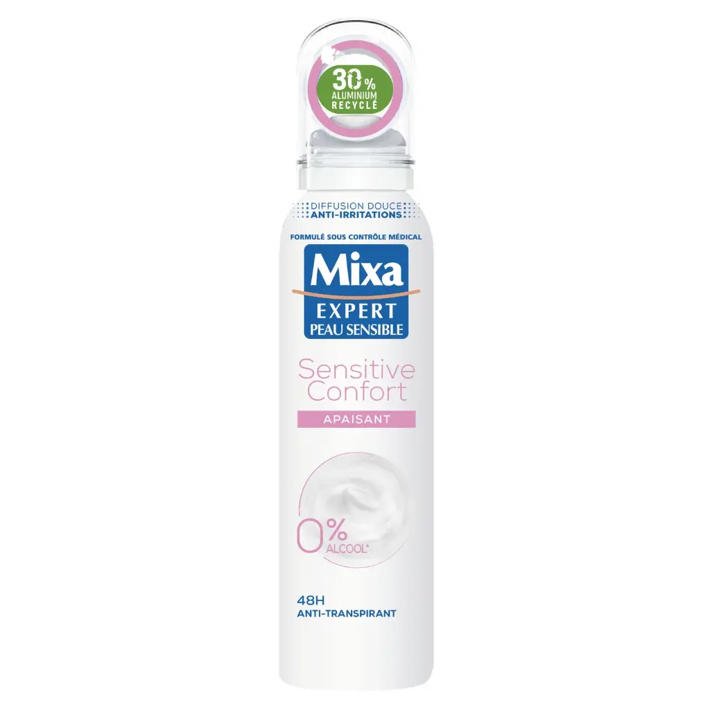 MIXA EXPERT PEAU SENSIBLE SENSITIVE CONFORT APAISANT 0%ALCOOL 48H ANTI-TRANSPIRANT 150ML