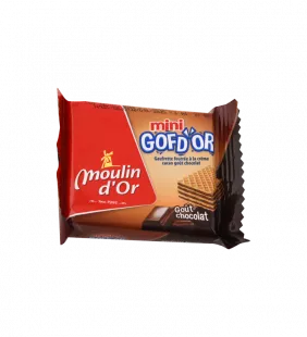 MOULIN D'OR MINI GOFD'OR GAUFRETTE FOURREE A LA CREME GOUT CHOCOLAT 30GR