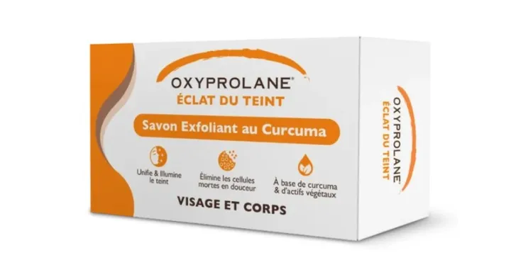 OXYPROLANE ECLAT DU TEINT SAVON EXFOLIANT AU CURCUMA VISAGE ET CORPS 220G