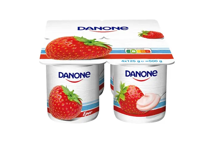 DANONE STRAWBERRY FLAVOURED DAIRY SNACK 4×125G