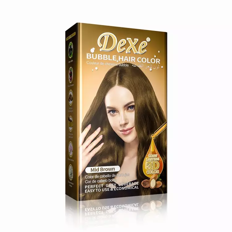 DEXE BUBBLE HAIR COLOR MID BROWN 30ML×2
