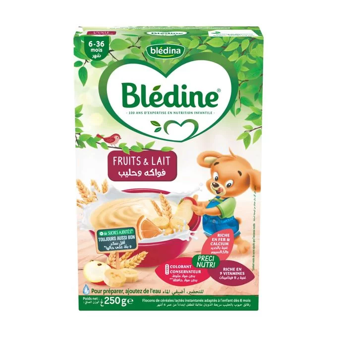 BLEDINA FRUITS ET LAIT 6-36MOIS 250G