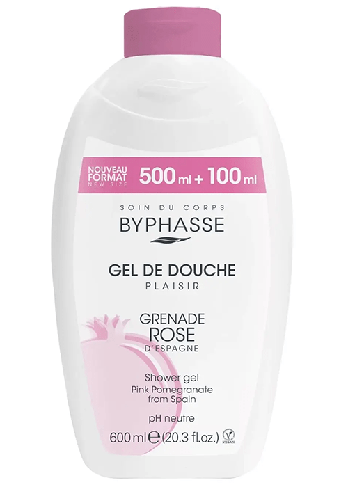 BYPHASSE GEL DE DOUCHE GRENADE ROSE 600ML