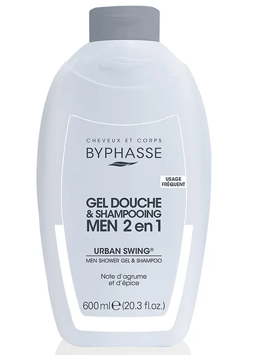 BYPHASSE GEL DOUCHE ET SHAMPOOING MEN 2EN1 URBAN SWING 600ML