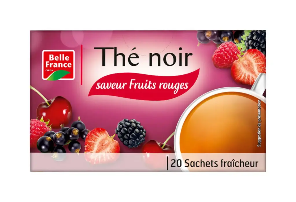 BELLE FRANCE THE NOIR SAVEUR FRUITS ROUGES 20SACHETS FRAICHEUR 34G