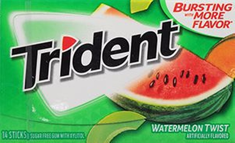 TRIDENT WATERMELON TWIST SUGAR FREE GUM 14STICKS