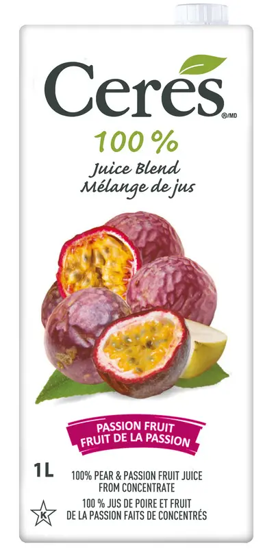 CERES 100% PASSION FRUIT FRUIT JUICE BLEND 1L