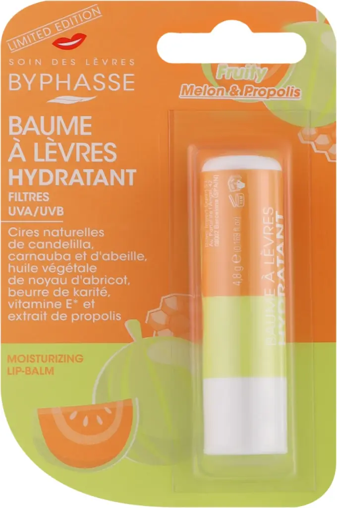 BYPHASSE BAUME A LEVRES HYDRATANT FRUITY MELON ET PROPOLIS 4.8G