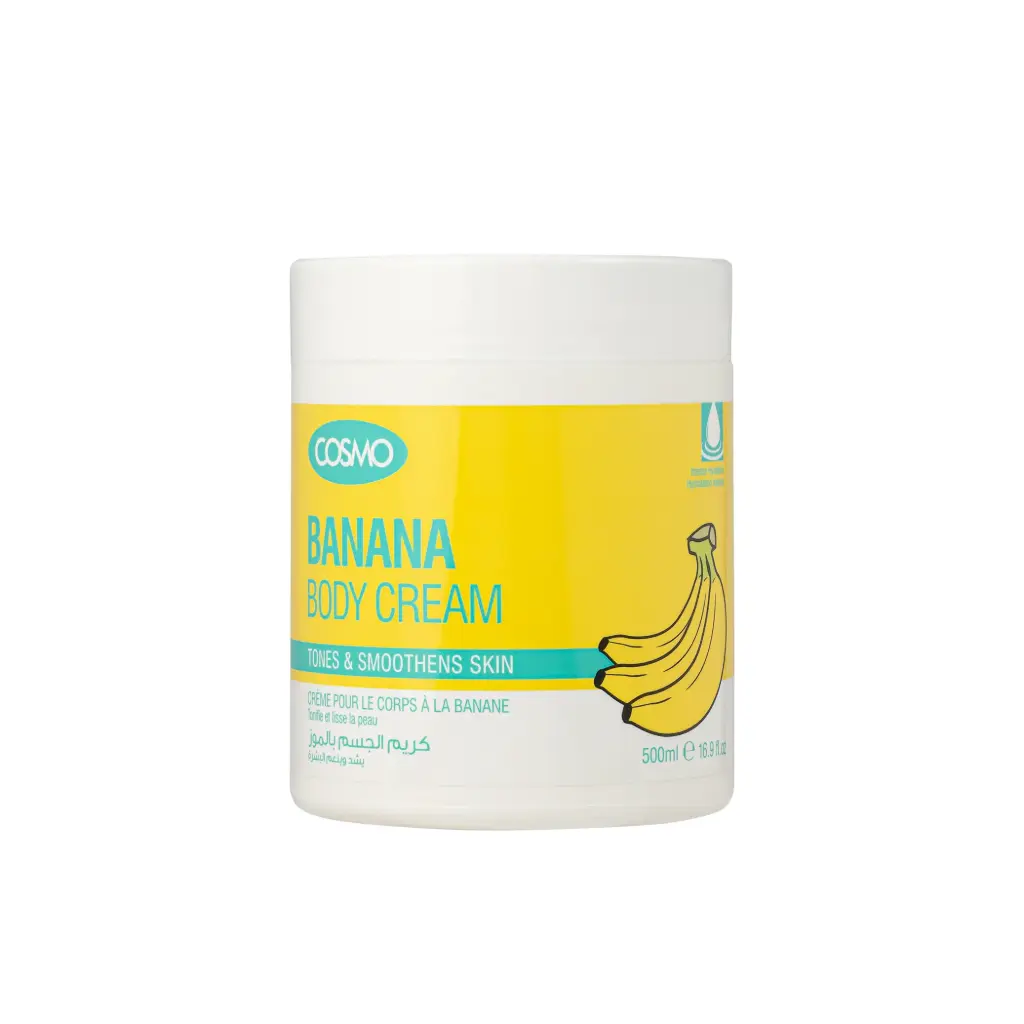 COSMO BANANA BODY CREAM TONES ET SMOOTHENS SKIN 500ML