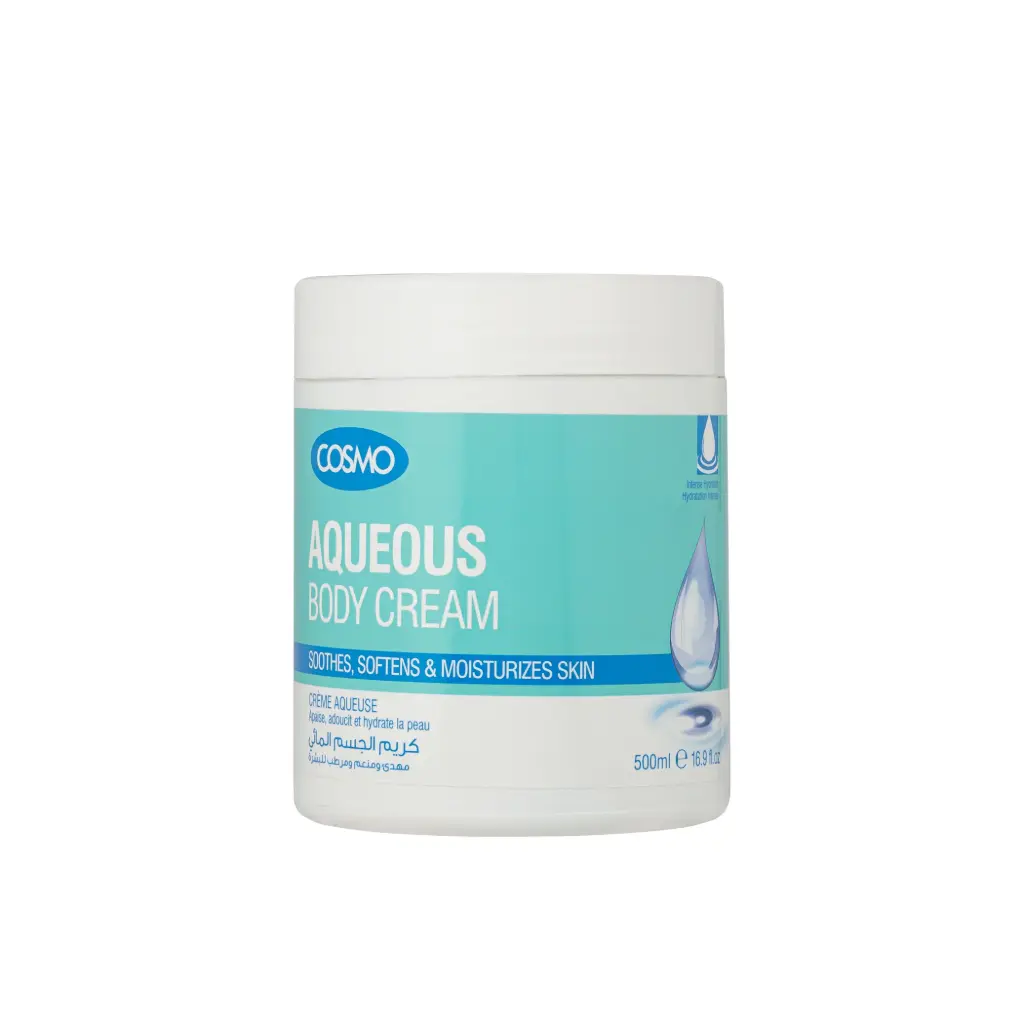 COSMO AQUEOUS BODY CREAM SOOTHES SOFTENS ET MOISTURIZES SKIN 500ML
