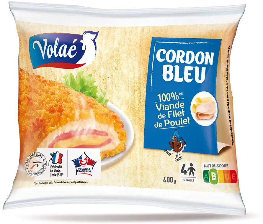 VOLAE CORDON BLEU 100M VIANDE DE FILETS DE POULETS 400G