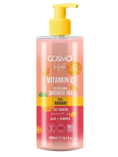 COSMO VITAMIN C SHOWER GEL FEEL RADIANT ALOE+VITAMIN E 1L