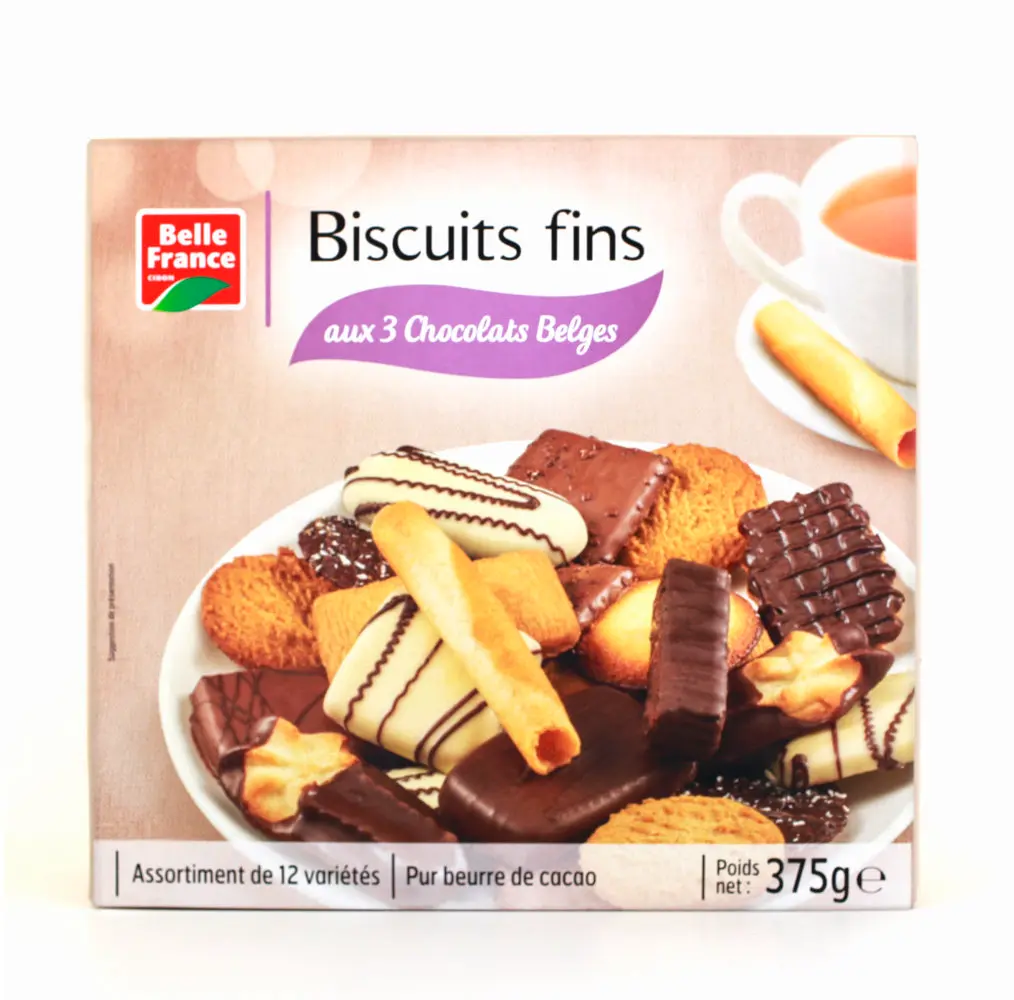 BISCUITS FINS AUX 3 CHOCOLATS BELGES 375G