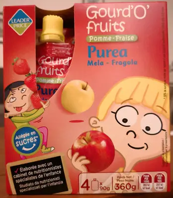 GOURD'O' FRUITS POMME FRAISE LEADER PRICE 360G
