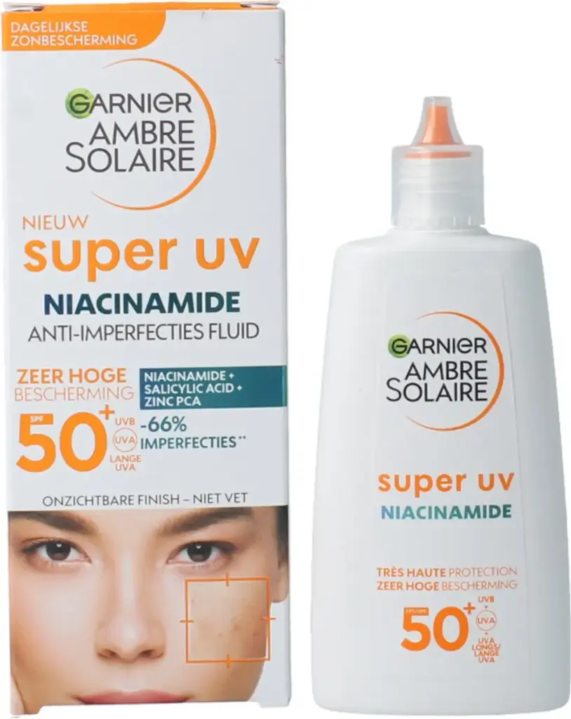 GARNIER AMBRE SOLAIRE SUPER UV NIACINAMIDE ANTI-IMPERFECTIES FLUID 50+ 40ML