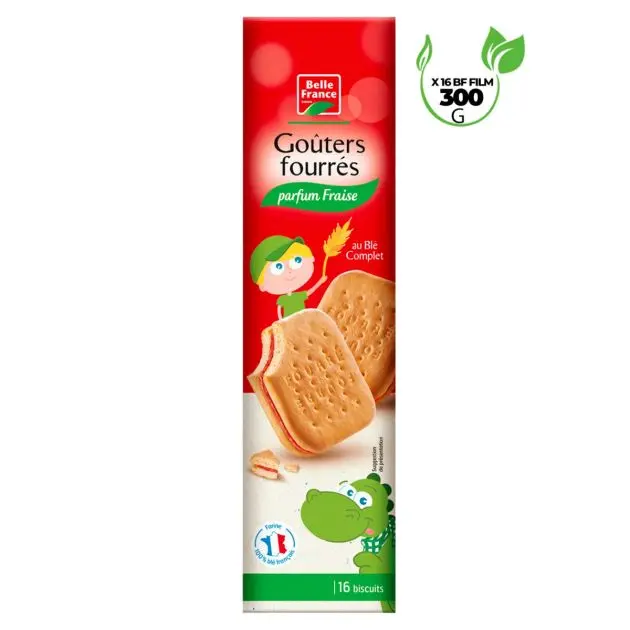 GOUTERS FOURRES PARFUM FRAISE BF 16 BISCUITS 300G