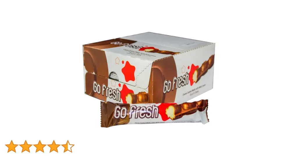 GO FRESH COCOA COATED AND COCOA DECORATED WAFER WITH MILKY CREAM PAQUETS