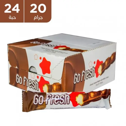 GO FRESH COCOA COATED AND COCOA DECORATED WAFER WITH MILKY CREAM 20G×24PCS