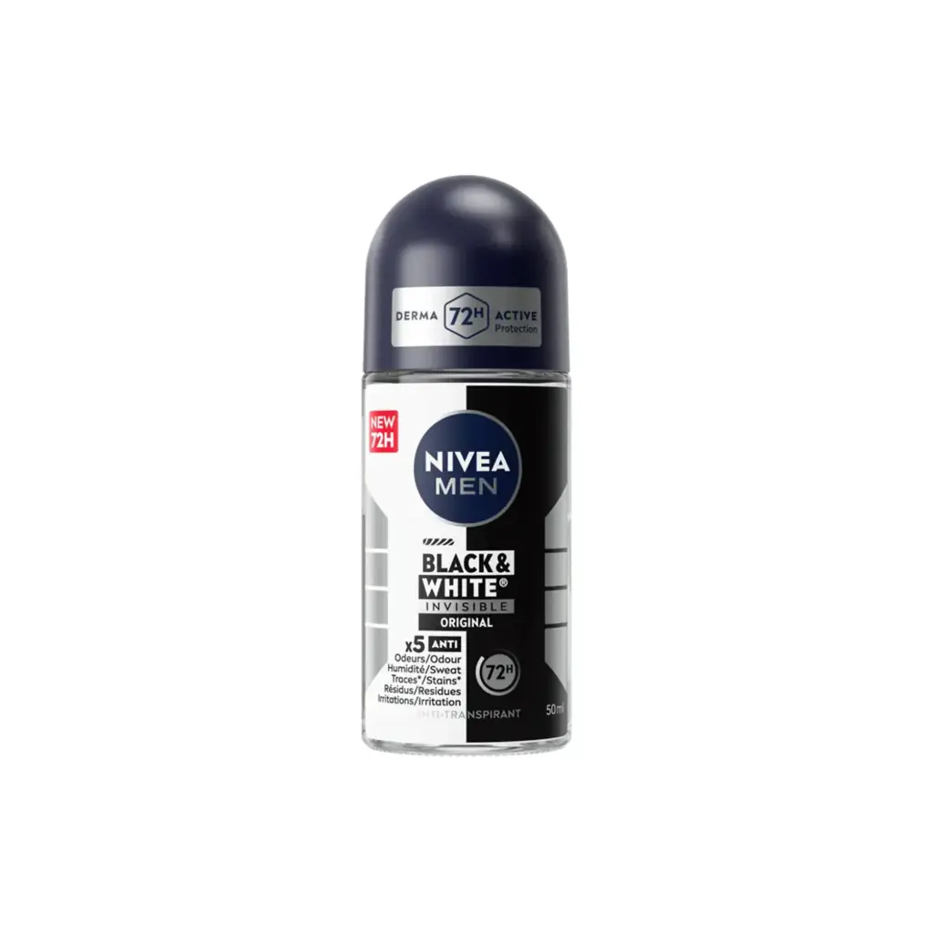 NIVEA MEN BLACK ET WHITE INVISIBLE ORIGINAL ×5 ANTI-PERSPIRANT 50ML