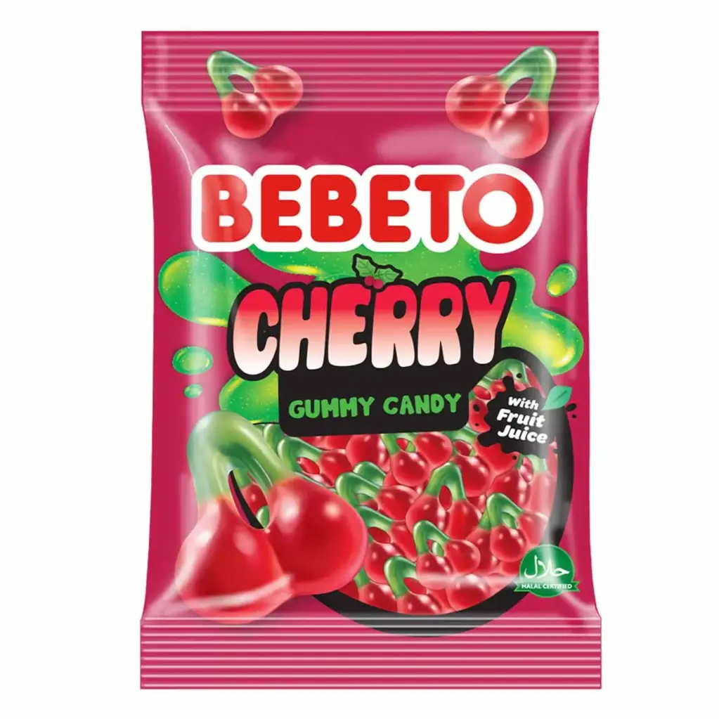 BEBETO CHERRY GUMMY CANDY WITH FRUIT JUICE 80G
